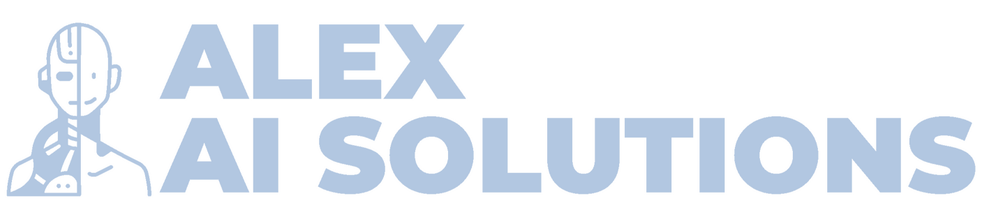 The logo of AIex AI Solutions in frosty blue